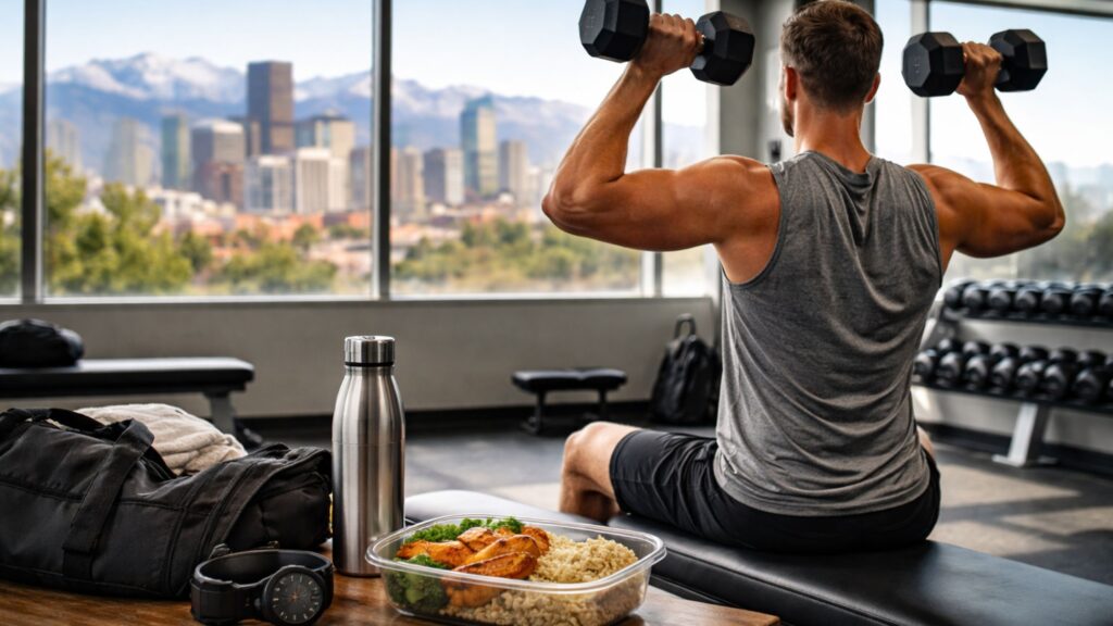 Strength training for professionals in Denver personal training gym.